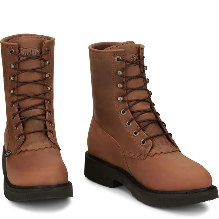 Justin Boots Livestock 8034 Waterproof LaceUp Aged Bark brown Men Work