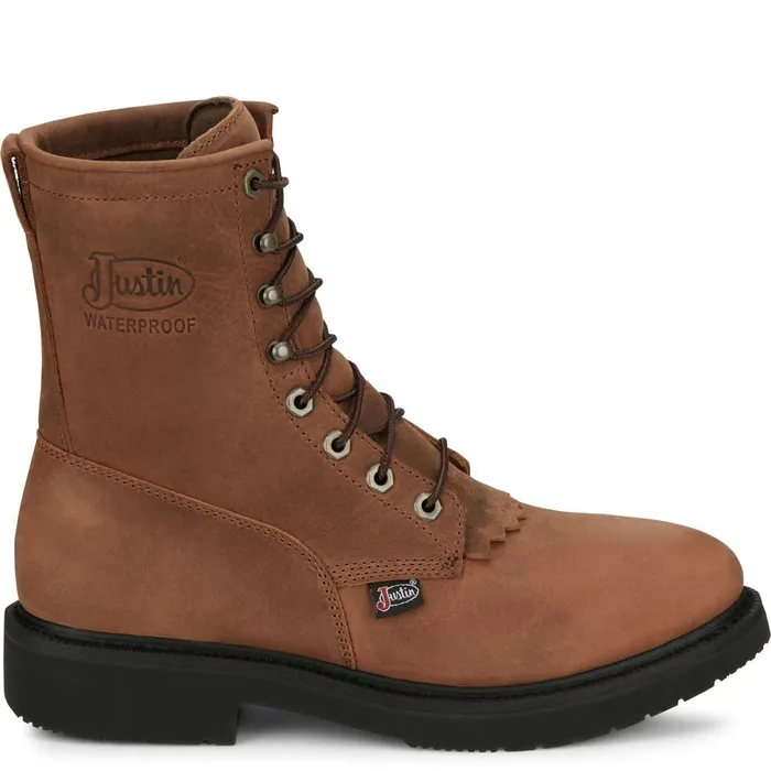 Justin Boots Livestock 8034 Waterproof LaceUp Aged Bark brown Men Work