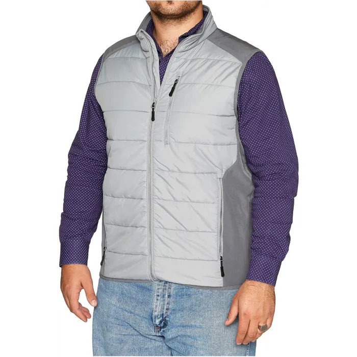 Justin Boots Puffer Vest Grey Men Outerwear