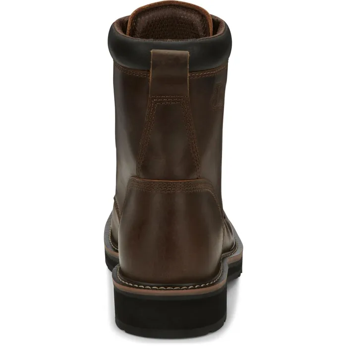 Justin Boots Pulley 8034 Steel Toe LaceUp Work Boot Aged Bark brown Men Work
