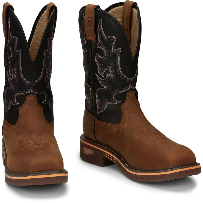 Justin Boots Resistor 11034 Waterproof Nano Composite Toe Work Boot Rustic Brown brown Men Work