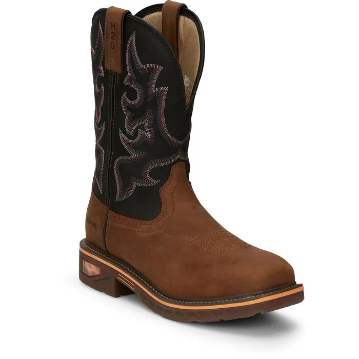 Justin Boots Resistor 11034 Waterproof Nano Composite Toe Work Boot Rustic Brown brown Men Work