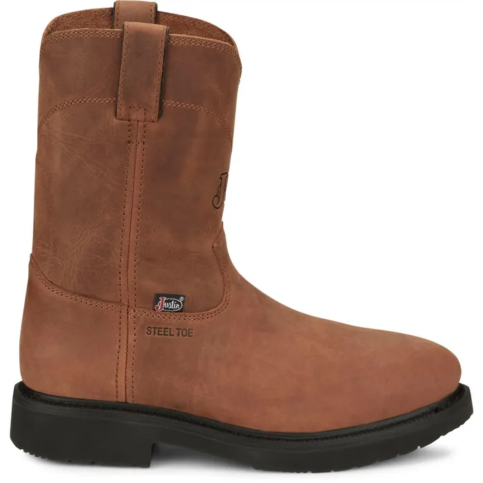 Justin Boots RoundUp 10 Round Steel Toe Work Boot Aged Bark Brown brown Men Work