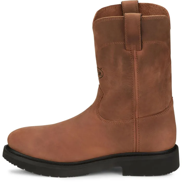 Justin Boots RoundUp 10 Round Steel Toe Work Boot Aged Bark Brown brown Men Work