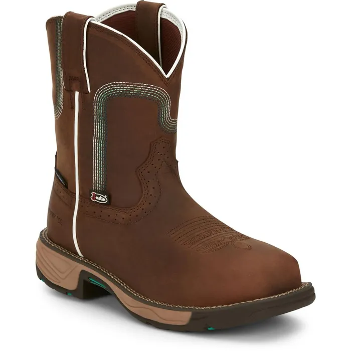 Justin Boots Rush 8034 Composite Toe Waterproof Work Boot Pine Chocolate brown Women Work