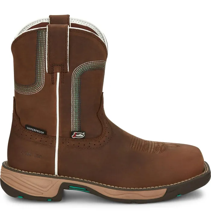 Justin Boots Rush 8034 Composite Toe Waterproof Work Boot Pine Chocolate brown Women Work