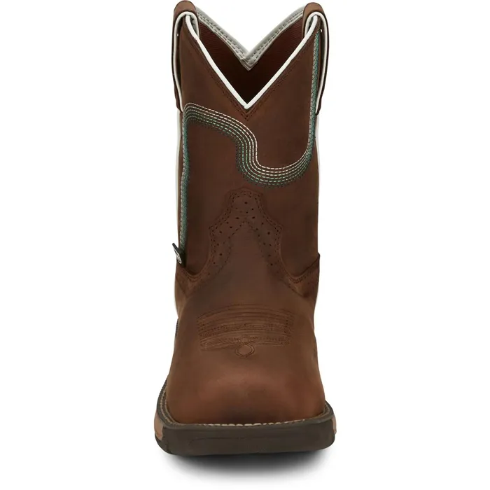 Justin Boots Rush 8034 Composite Toe Waterproof Work Boot Pine Chocolate brown Women Work