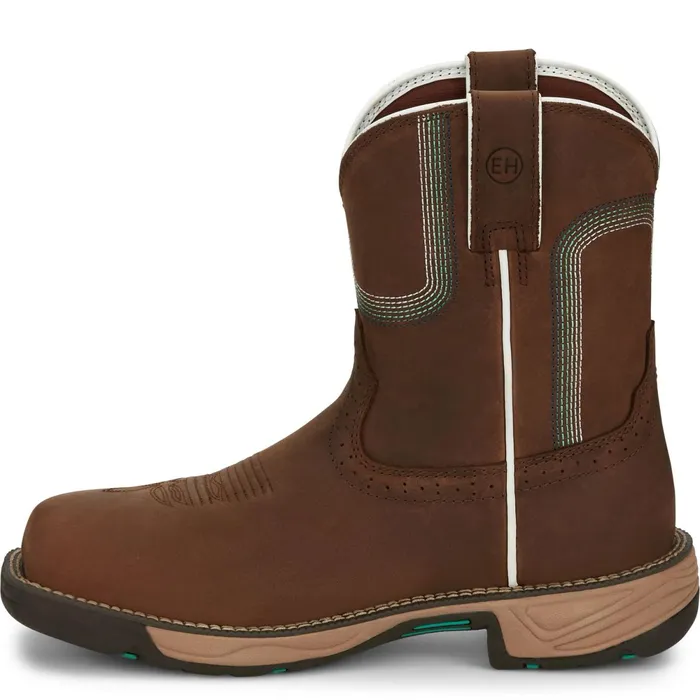 Justin Boots Rush 8034 Composite Toe Waterproof Work Boot Pine Chocolate brown Women Work