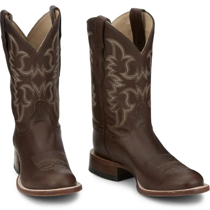 Justin Boots Wayne 11034 Western Boot Chocolate Fargo brown Men Western