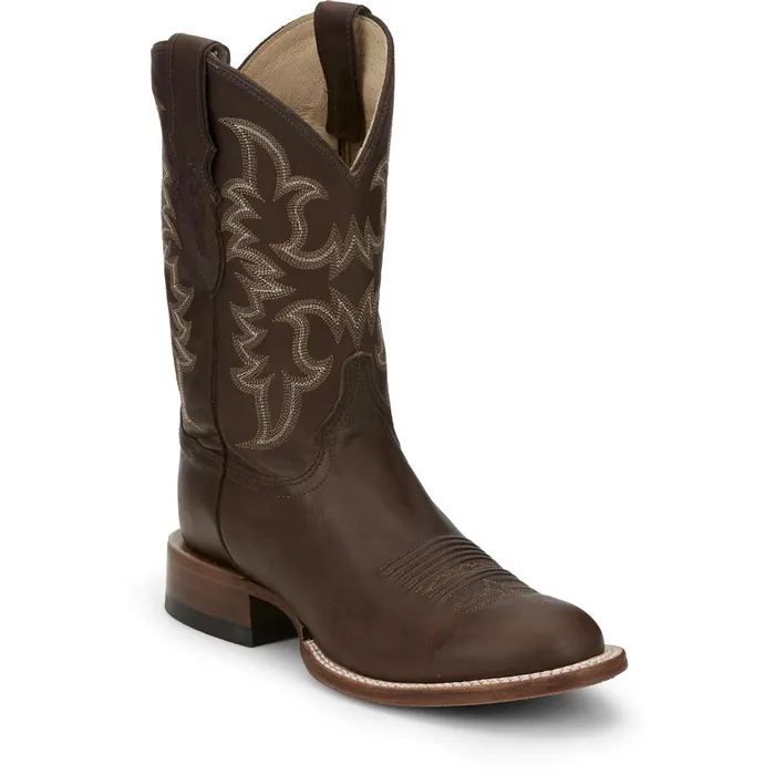 Justin Boots Wayne 11034 Western Boot Chocolate Fargo brown Men Western