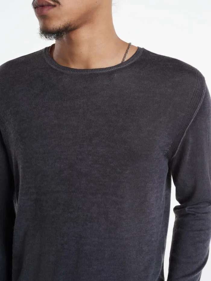 JV ESSENTIALS Men John Varvatos PETE CREW NECK SWEATER Med Grey