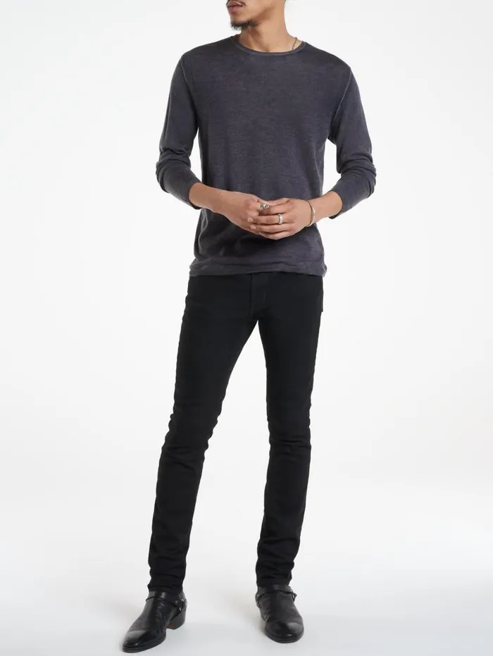 JV ESSENTIALS Men John Varvatos PETE CREW NECK SWEATER Med Grey
