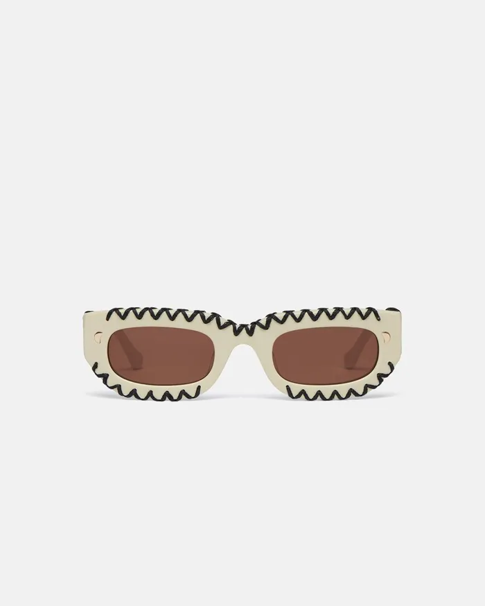 Kadee Crochet Crocheted DFrame Sunglasses Cream WomenMen Nanushka Eyewear