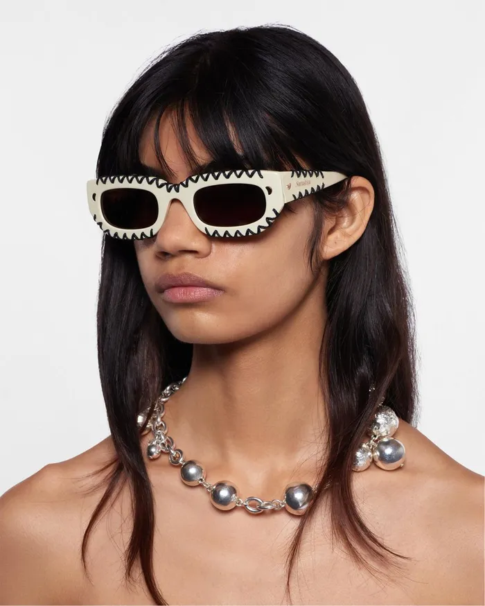 Kadee Crochet Crocheted DFrame Sunglasses Cream WomenMen Nanushka Eyewear