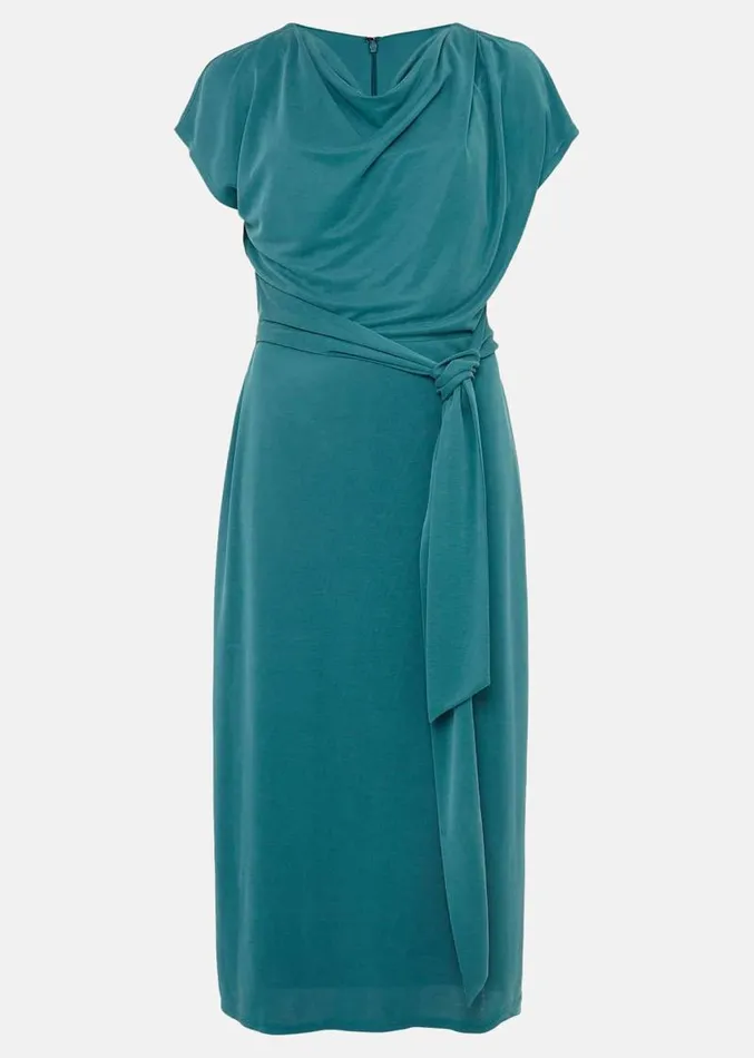 Kadence Cupro Tie Waist Dress Peacock Women Phase Eight Dresses