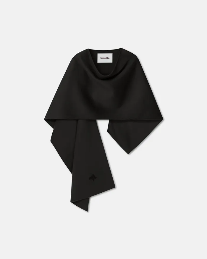 Kamin Wool And SilkBlend Shawl Black Men Nanushka Scarves