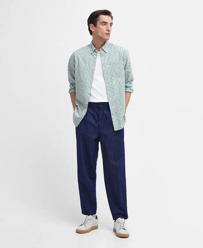 Kanehill Tailored Shirt Agave Green Men Barbour Shirts