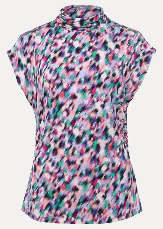 Karelena High Neck Top Pink Multi Women Phase Eight Tops and TShirts