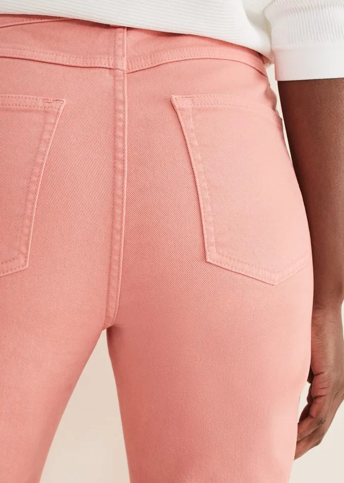 Karlie Button Through Straight Leg Jeans Apricot Women Phase Eight Trousers