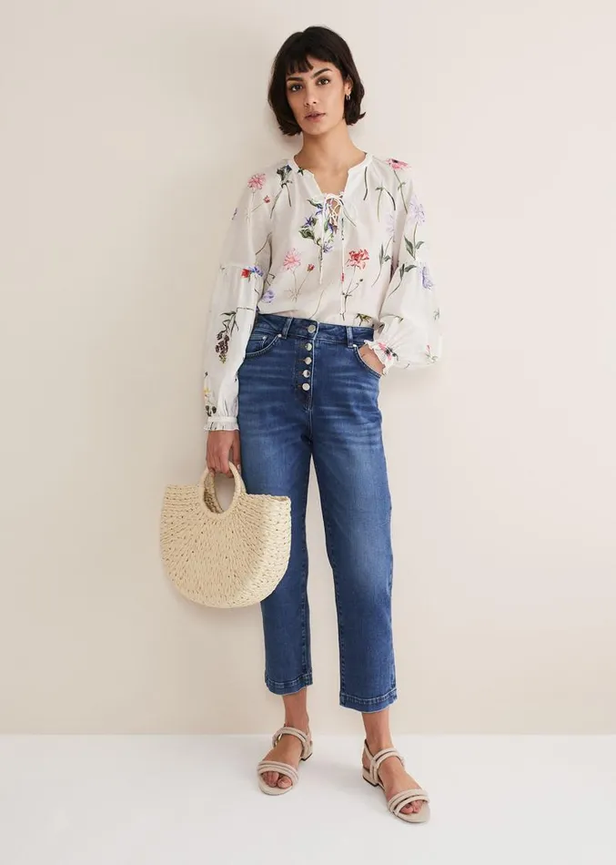 Karlie Straight Leg Jeans Mid Wash Women Phase Eight Trousers