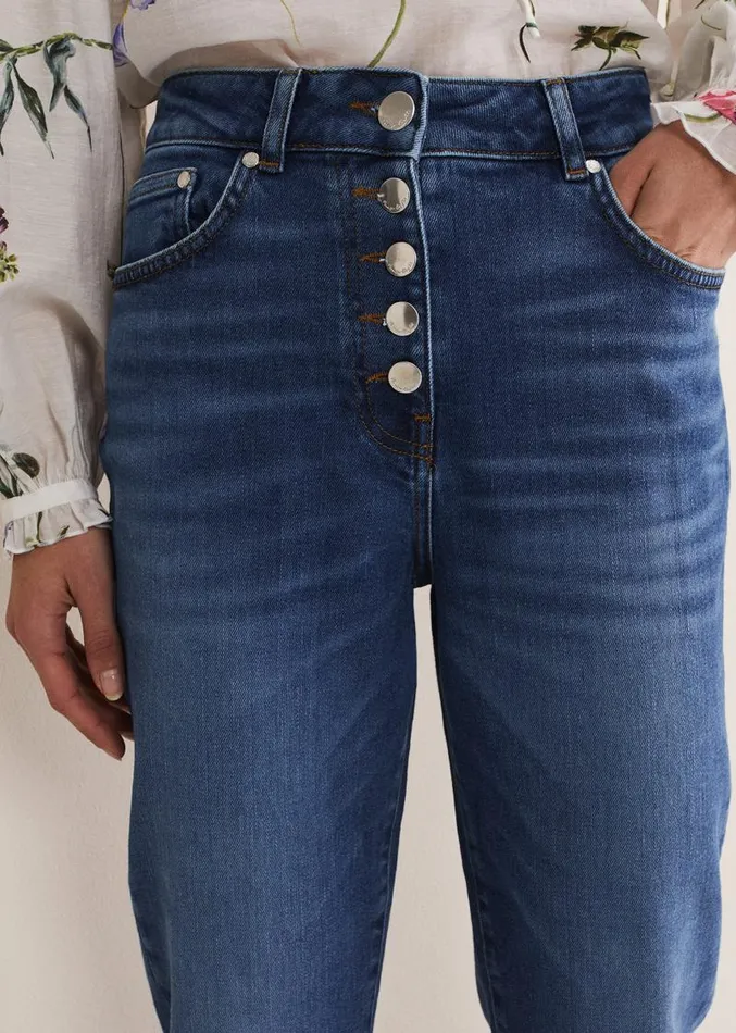Karlie Straight Leg Jeans Mid Wash Women Phase Eight Trousers
