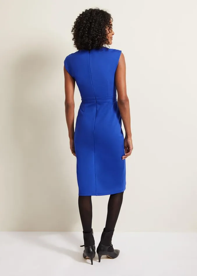 Karmie Ponte Fitted Pencil Dress Blue Women Phase Eight Dresses