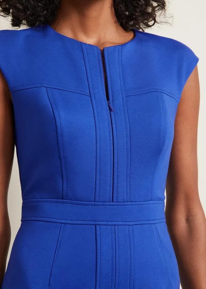 Karmie Ponte Fitted Pencil Dress Blue Women Phase Eight Dresses