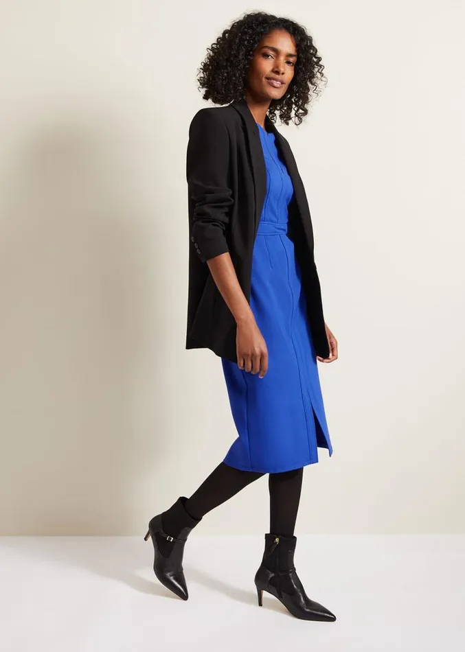 Karmie Ponte Fitted Pencil Dress Blue Women Phase Eight Dresses