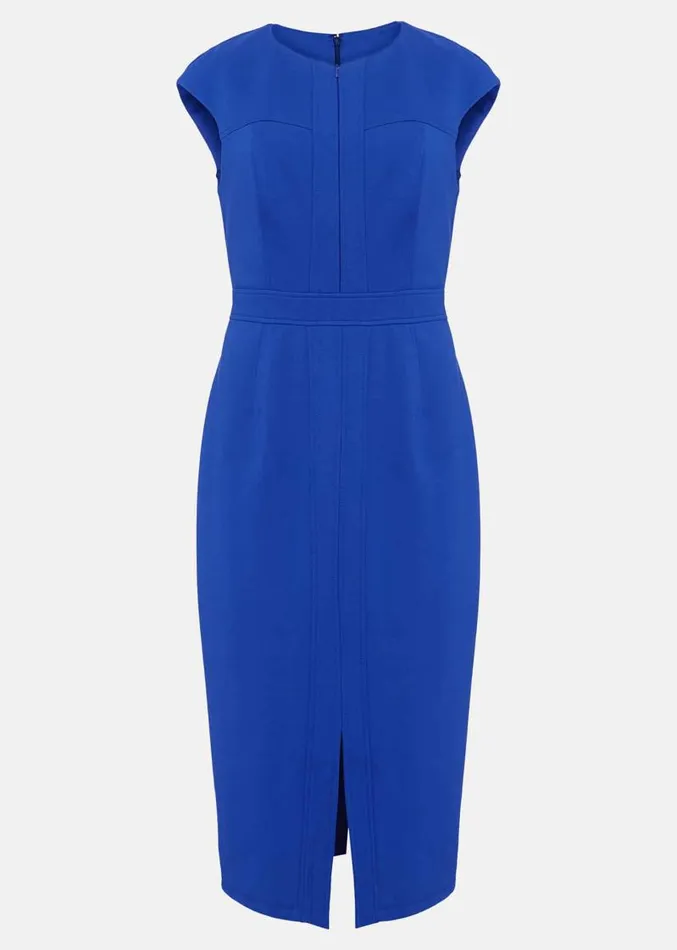 Karmie Ponte Fitted Pencil Dress Blue Women Phase Eight Dresses