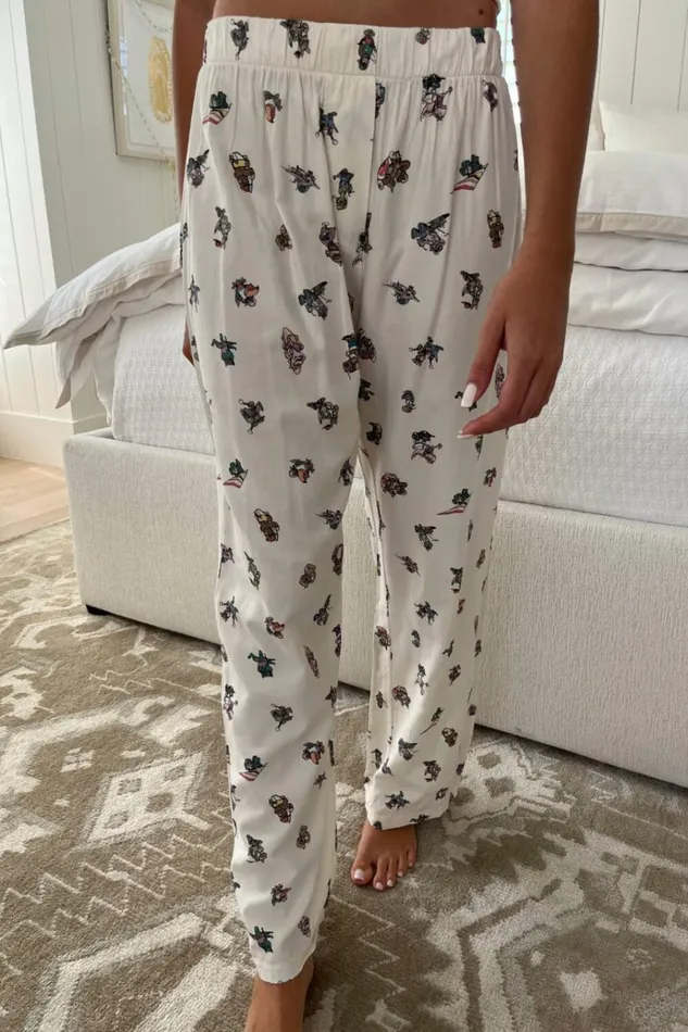 Keira Pants Ivory Women Brandy Melville Sweatpants and Sweatshirts