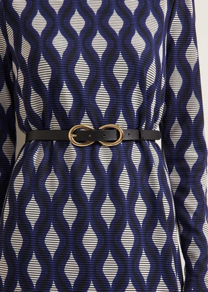 Kelly Geo Midi Shift Dress Blue Women Phase Eight Dresses