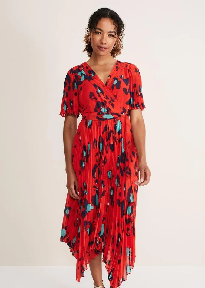 Kendall Butterfly Print Pleated Midi Dress Vermillionmulti Women Phase Eight Dresses Kendall Butterfly Print Pleated Midi Dress Vermillionmulti Women Phase Eight Dresses