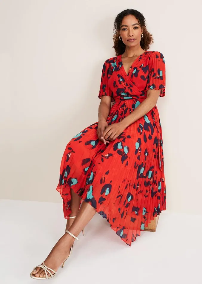 Kendall Butterfly Print Pleated Midi Dress Vermillionmulti Women Phase Eight Dresses Kendall Butterfly Print Pleated Midi Dress Vermillionmulti Women Phase Eight Dresses