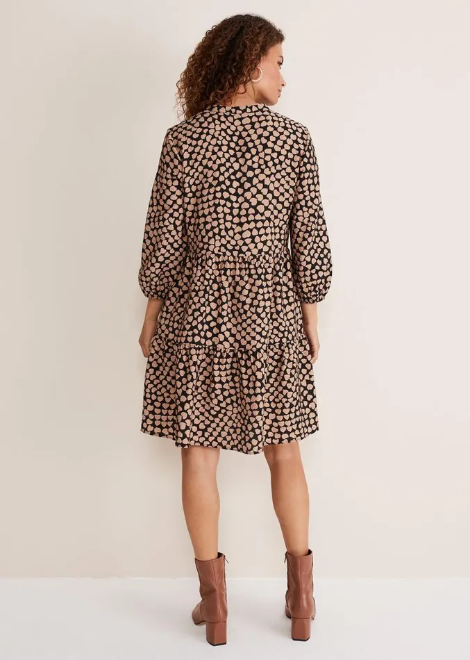 Kesia Hearts Swing Dress Stoneblack Women Phase Eight Dresses