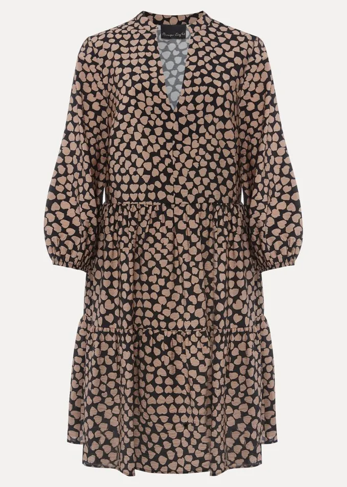 Kesia Hearts Swing Dress Stoneblack Women Phase Eight Dresses