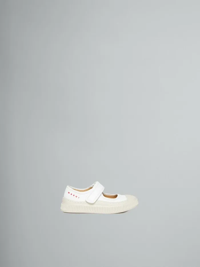 Kids Marni White Leather MaryJane Sneaker