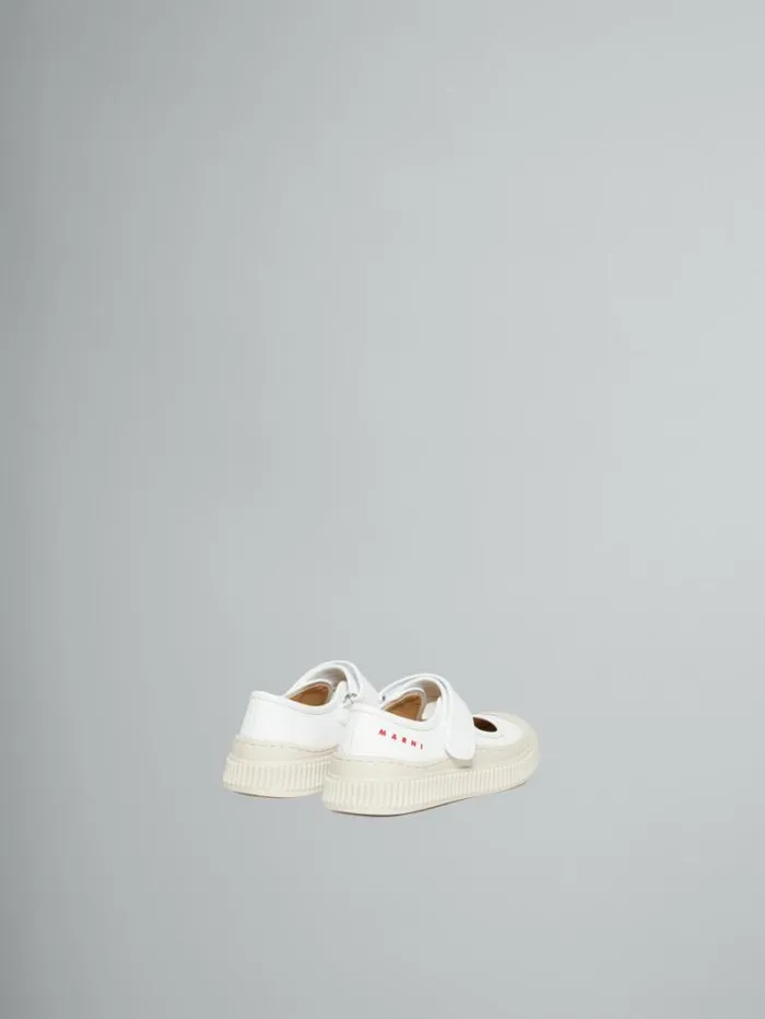 Kids Marni White Leather MaryJane Sneaker