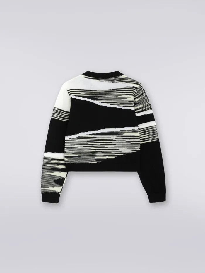 Kids Pure Virgin Wool Cardigan Black and White Missoni Clothing Kids Pure Virgin Wool Cardigan Black and White Missoni Clothing