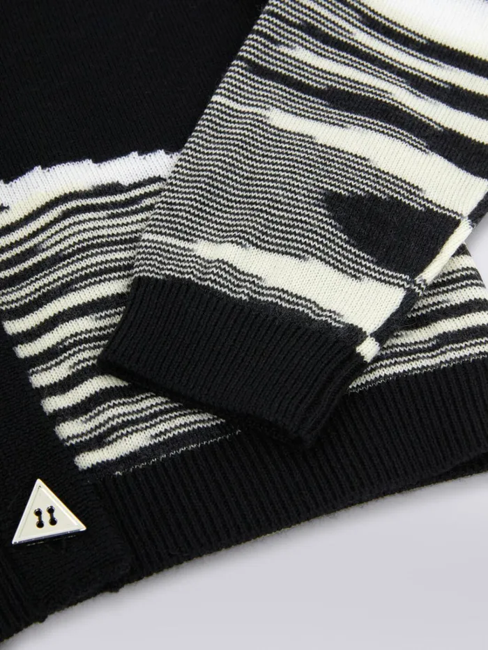 Kids Pure Virgin Wool Cardigan Black and White Missoni Clothing Kids Pure Virgin Wool Cardigan Black and White Missoni Clothing