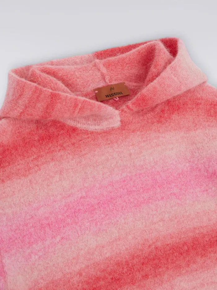Kids Striped Wool Blend Hooded Pullover Pink Missoni Clothing Kids Striped Wool Blend Hooded Pullover Pink Missoni Clothing