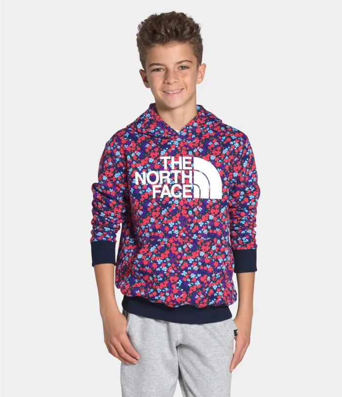 Kids The North Face Tops Logowear Pullover Hoodie Paradise Pink Wildflower Print