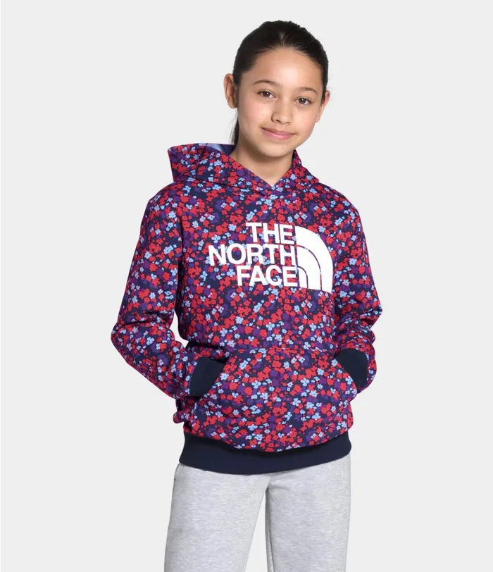 Kids The North Face Tops Logowear Pullover Hoodie Paradise Pink Wildflower Print