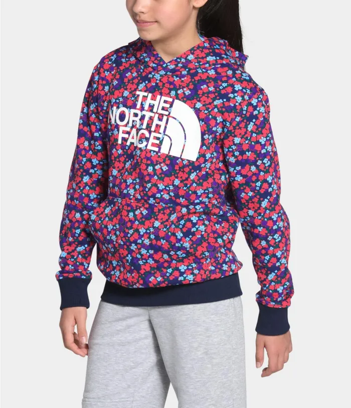 Kids The North Face Tops Logowear Pullover Hoodie Paradise Pink Wildflower Print