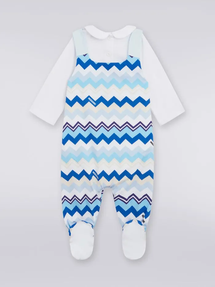 Kids ThreePiece Set With Cotton Jumpsuit Bib And Docker Hat With Zigzag Pattern Multicoloured Missoni Baby 024 Months Kids ThreePiece Set With Cotton Jumpsuit Bib And Docker Hat With Zigzag Pattern Multicoloured Missoni Baby 024 Months