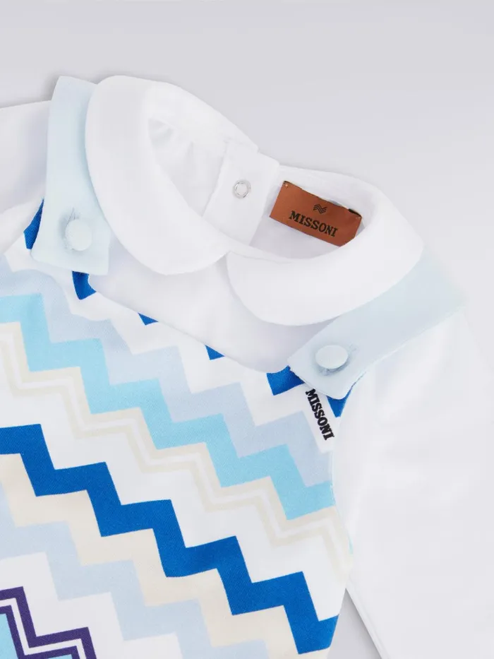 Kids ThreePiece Set With Cotton Jumpsuit Bib And Docker Hat With Zigzag Pattern Multicoloured Missoni Baby 024 Months Kids ThreePiece Set With Cotton Jumpsuit Bib And Docker Hat With Zigzag Pattern Multicoloured Missoni Baby 024 Months