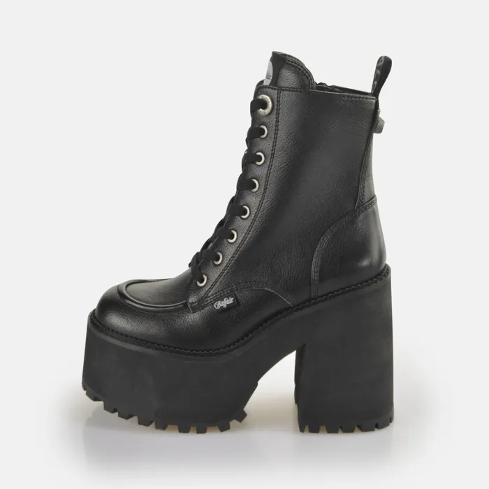 Killah Lace Up Mid Black Buffalo Platforms