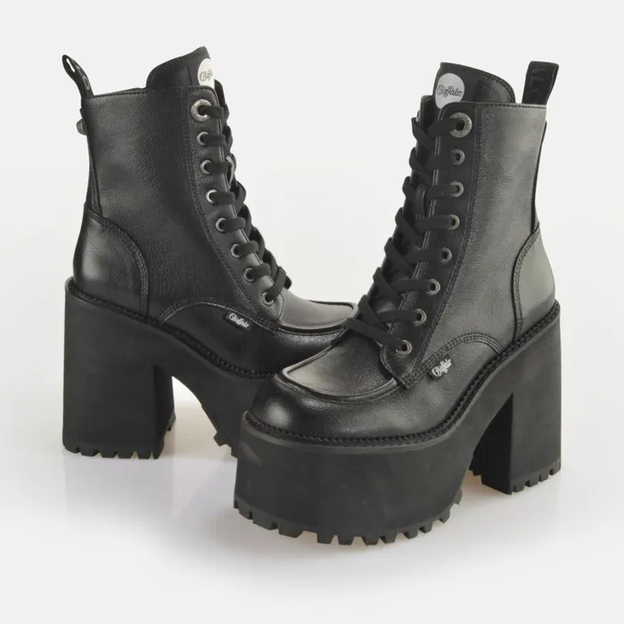 Killah Lace Up Mid Black Buffalo Platforms Killah Lace Up Mid Black Buffalo Platforms
