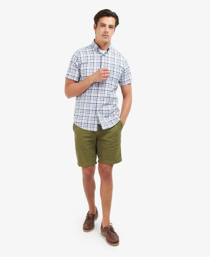 Kinson Tailored ShortSleeved Shirt Classic Pink Men Barbour Shirts