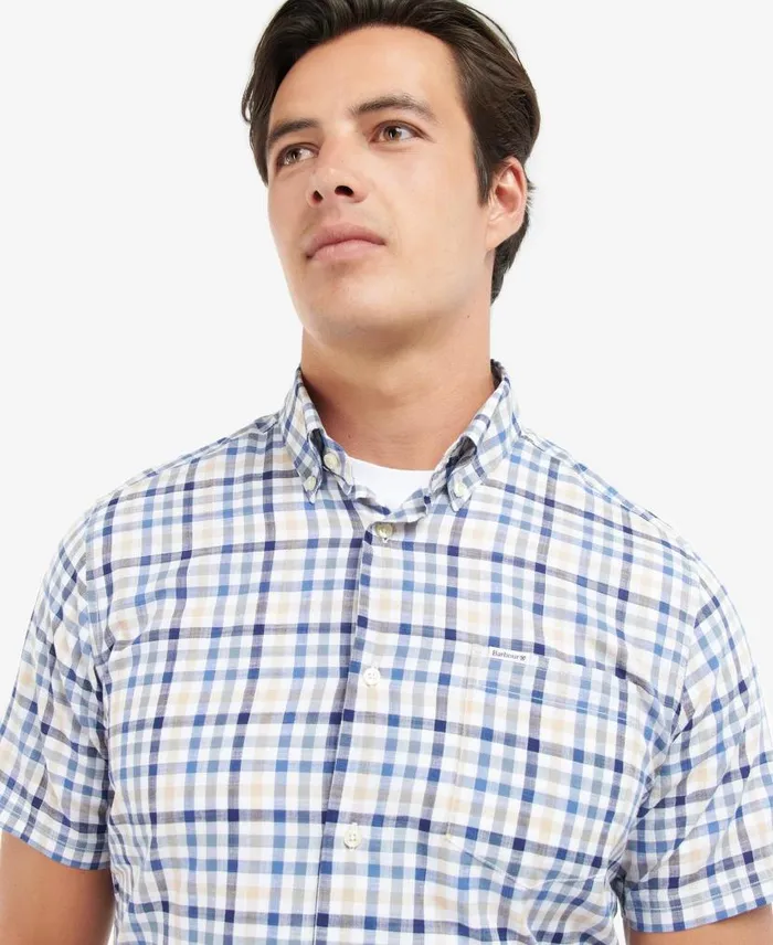 Kinson Tailored ShortSleeved Shirt Classic Pink Men Barbour Shirts