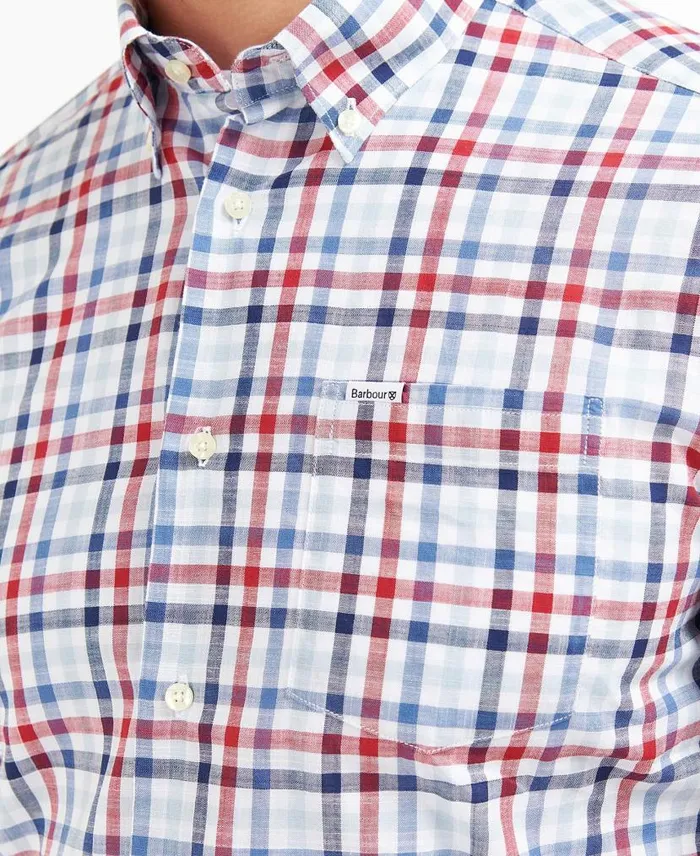 Kinson Tailored ShortSleeved Shirt Classic Pink Men Barbour Shirts